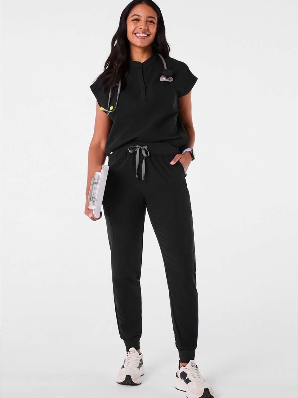 Figs Black Jogger Pant with Drawstring Waist